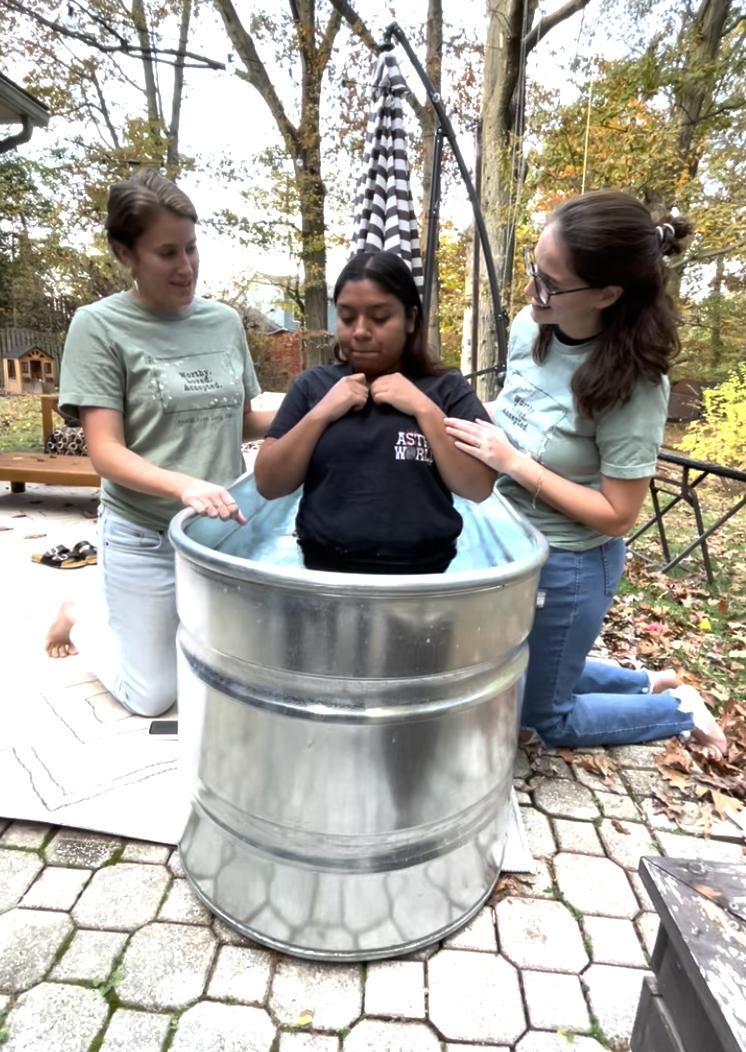 The baptism of one of the moms in the Gen16 community